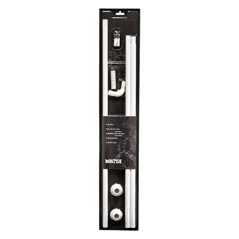 TELAIO PER TENDE DOCCIA A 'L' ESTENSIBILE cm 80-140 x 80-140 TELAIO PER TENDE DOCCIA A 'L' ESTENSIBILE cm 80-140 x 80-140