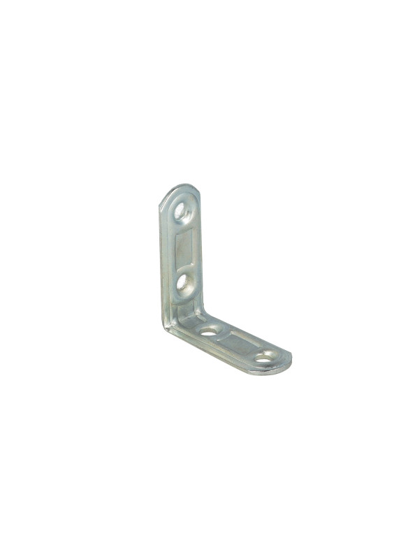 Rounded angle junction plates in white galvanized steel (4 Pcs)