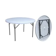 C TAVOLO IN ACCIAIO E HDPE PIEGHEVOLE D 180CM