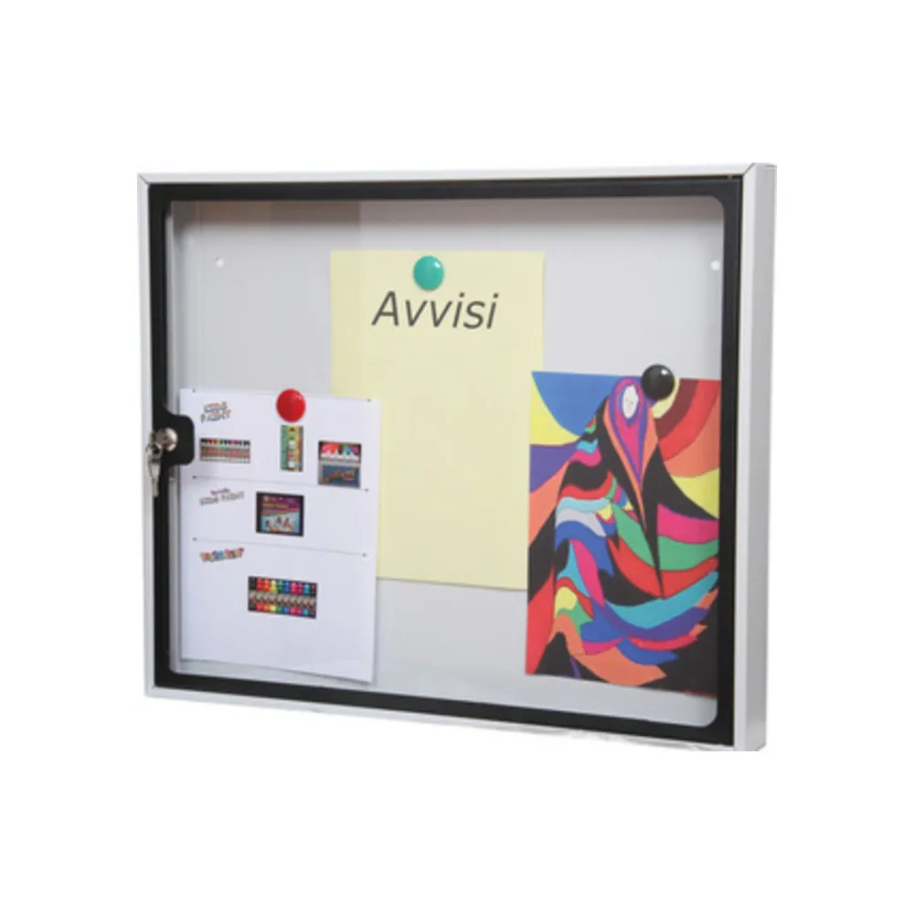 BACHECA FONDO MAGNETICO 58X6X48 CM SILVER NERO