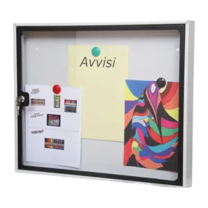 BACHECA FONDO MAGNETICO 58X6X48 CM SILVER NERO