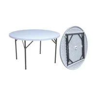 C TAVOLO IN ACCIAO E HDPE PIEGHEVOLE D 122CM