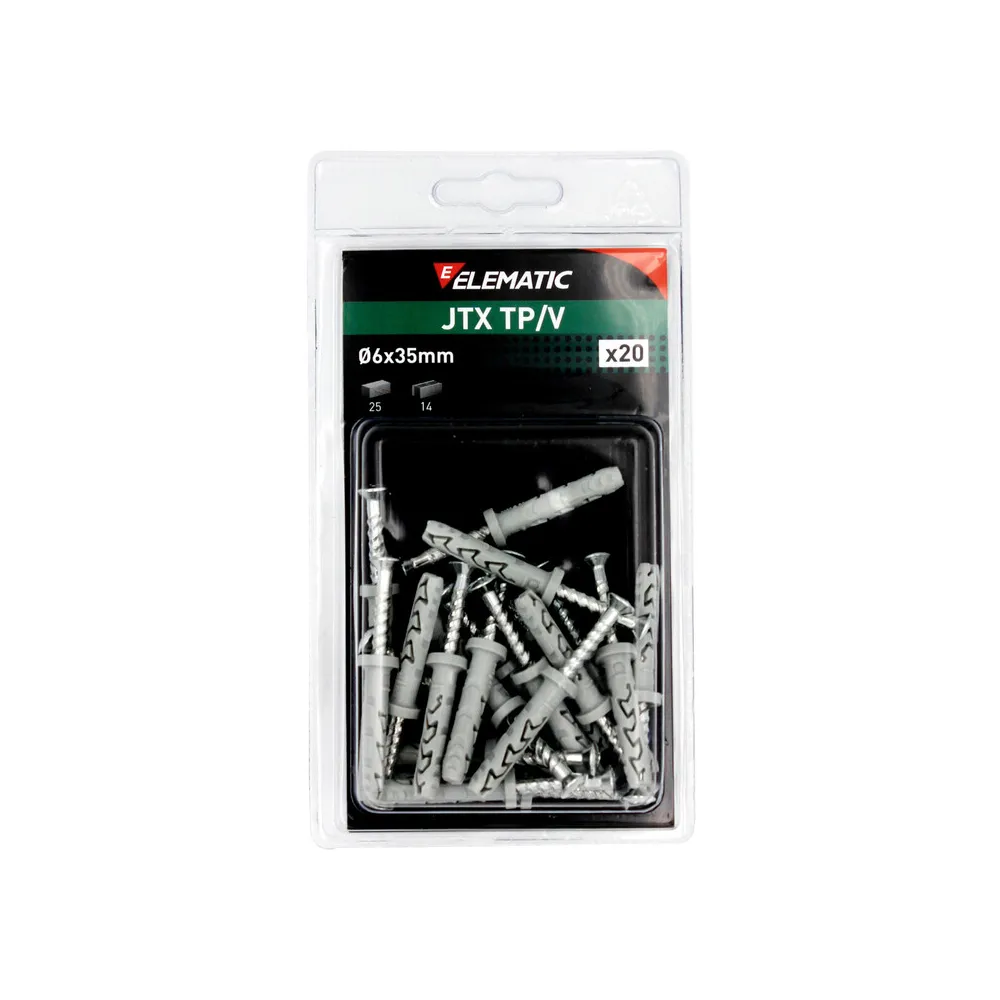 ELEMATIC BLISTER TASSELLO JTX TP/V 6X35 C/VITE 20 PZ (10