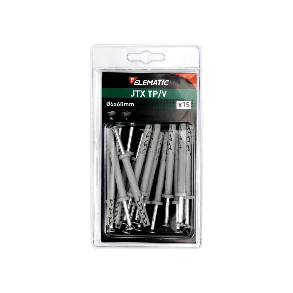 ELEMATIC BLISTER TASSELLO JTX TP/V 6X60 C/VITE 15 PZ (8
