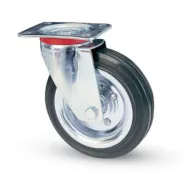 RUOTA INDUSTRIALE D 100 MM GOMMA 80 PIASTRA GIR