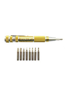 Portable precision magnetic screwdriver with 9 bits