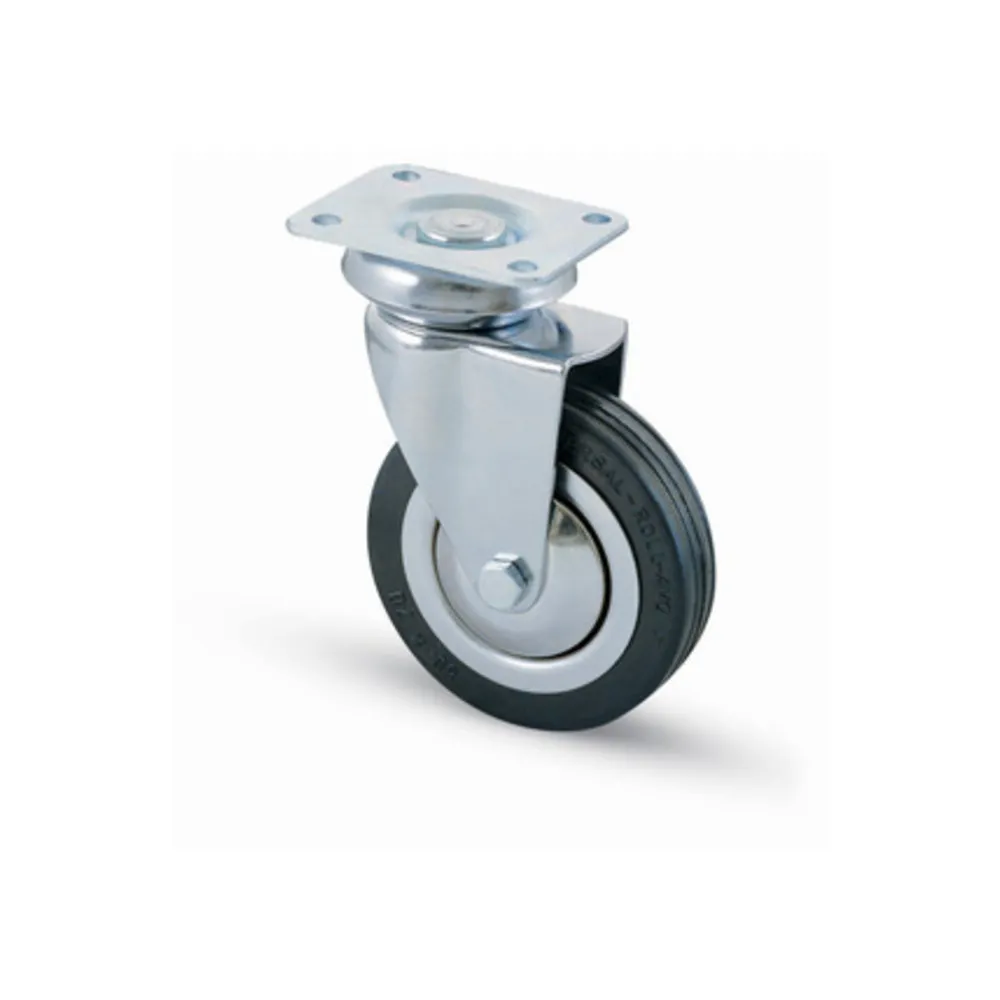 RUOTA CARRELLO D  80 MM GOMMA 155 PIASTRA