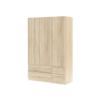 KIT ARMADIO 3 ANTE + 4 CASSETTI 135X52X200H ROVERE