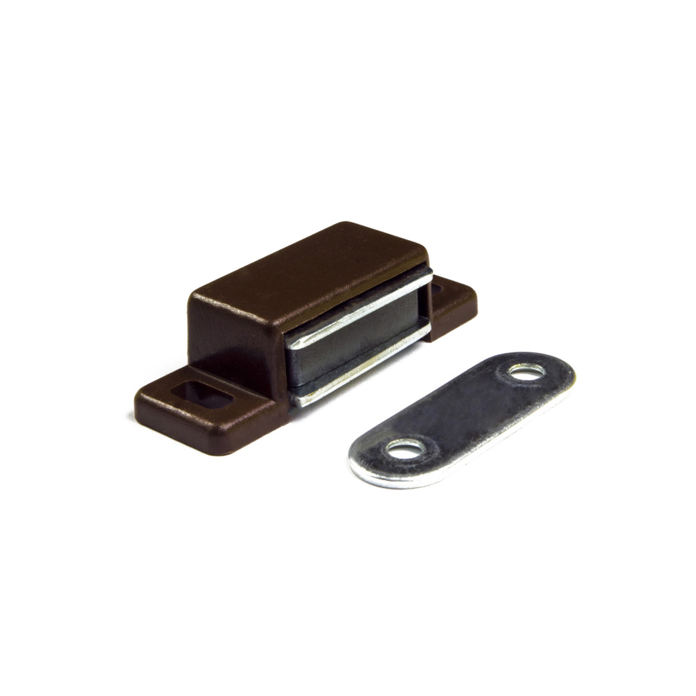 Fermetures magnétiques brunes à force d'adhérence de 4 kg. 2 pièces.