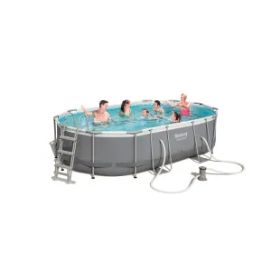 PISCINA C/TELAIO E POMPA OVALE 488X305XH107 CM 56448