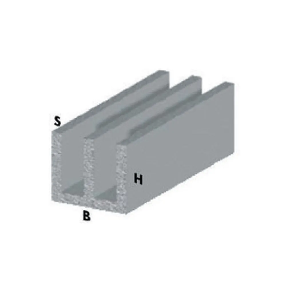 PROFILO ARGENTO H.100 CM CANALINO UU 16X12X1 MM** (5