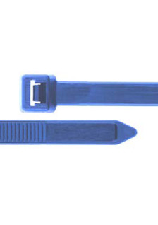 NYLON 6.6 EYELET CABLE TIES - 3.5 X 220 BLUE - 100PCS