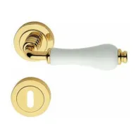 MANIGLIA OTTONE DALIA C/BOCCHETTA CERAM LUC BIA