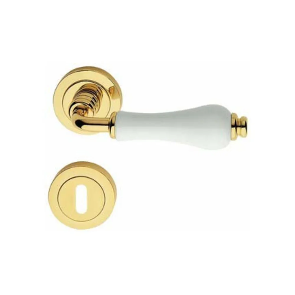 MANIGLIA OTTONE DALIA C/BOCCHETTA CERAM LUC BIA MANIGLIA OTTONE DALIA C/BOCCHETTA CERAM LUC BIA