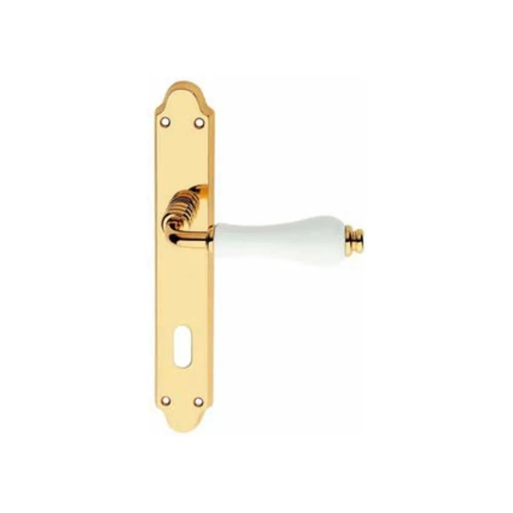 MANIGLIA OTTONE DALIA Q 8/70 CERAMICA LUCID BIAN