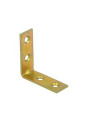 Corner plates with flared holes on two sides, galvanized yellow (4 pcs)