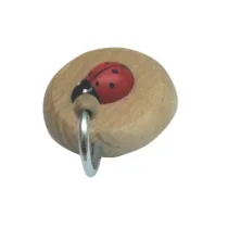 GANCIO ADESIVO IN LEGNO COCCINELLA 1 POSTO (20