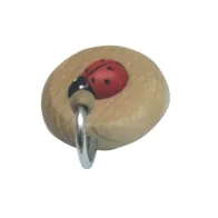 GANCIO ADESIVO IN LEGNO COCCINELLA 1 POSTO (20