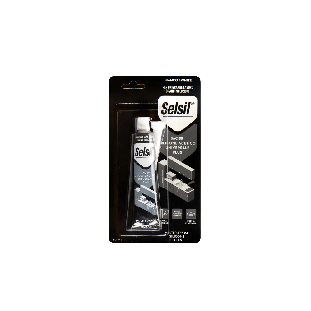SELSIL SILICONE ACETICO PLUS SAC-50 BIANCO 50 ML (12 SELSIL SILICONE ACETICO PLUS SAC-50 BIANCO 50 ML (12