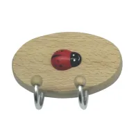 GANCIO ADESIVO IN LEGNO COCCINELLA 2 POSTI (10