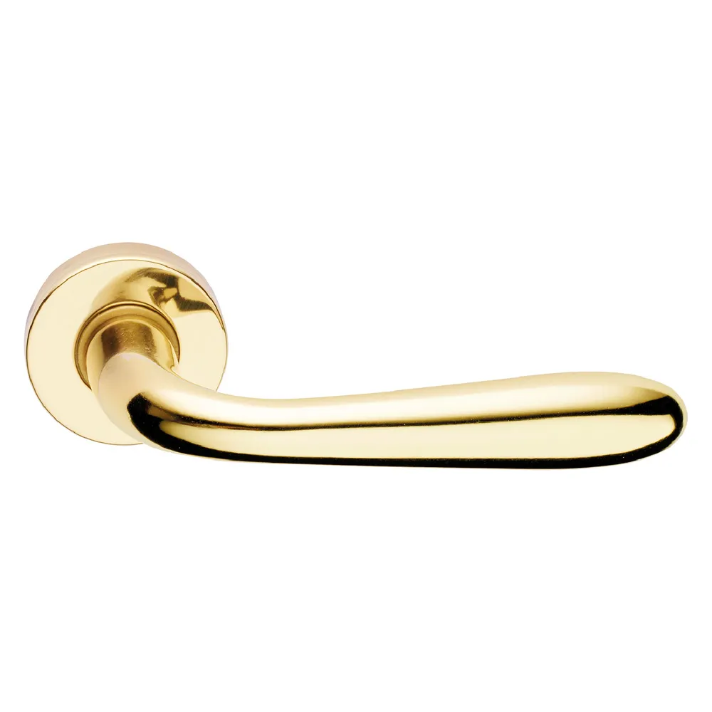 MANIGLIA PORTA BLINDATA ROSETTA TONDA 'GOCCIA' Sx - cromo satinato MANIGLIA PORTA BLINDATA ROSETTA TONDA 'GOCCIA' Sx - cromo satinato