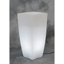 VASO STILO SQUARE BRIGHT 33X33X70CM LUCE BIANCA
