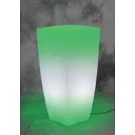 VASO STILO SQUARE BRIGHT 33X33X70CM LUCE VERDE