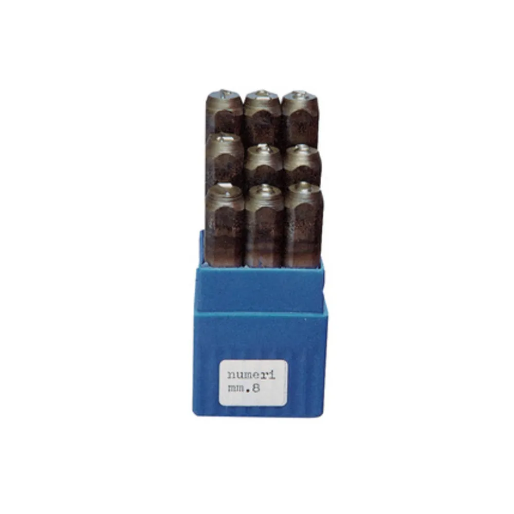 PUNZONI IN ACCIAIO SERIE  9 NUMERI 6X67 MM