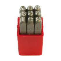 PUNZONI IN ACCIAIO SERIE  9 NUMERI 8X75 MM