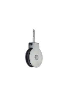 Pulley with galvanized steel screw and polyamide for cables Ø 6 mm.