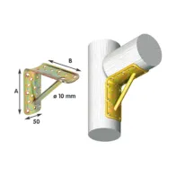 PIASTRA 906 TONDA ANG 90 C/SAETTA ACC TROP 100X100 MM (20