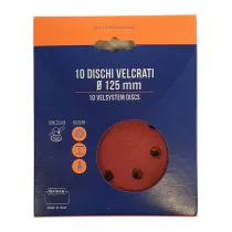 DISCO ABRASIVO VELCRO 8 FORI D 125 MM GR 120 CF 10