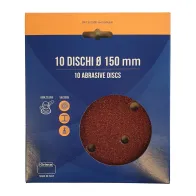 DISCO ABRASIVO VELCRO 6 FORI D 150 MM GR 120 CF 10