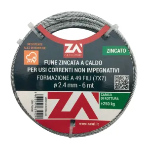 FUNE ACCIAIO ZINCATO ANTIGIRO 133F D 4   25 M