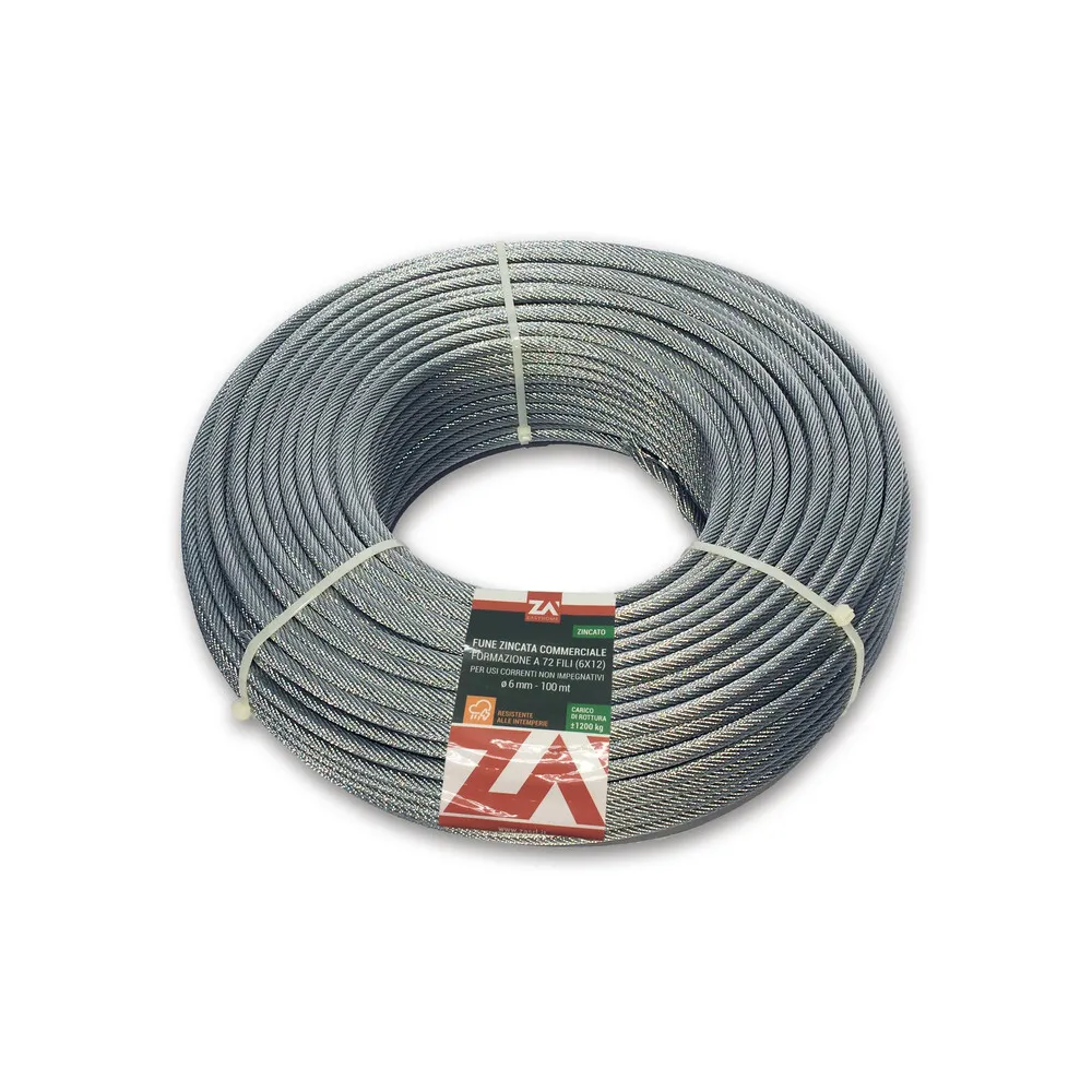 FUNE ACCIAIO ZINCATO ANTIGIRO 133F D 4 100 M FUNE ACCIAIO ZINCATO ANTIGIRO 133F D 4 100 M