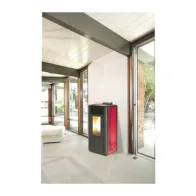 STUFA PELLET 14 KW KING 14 IDRO BORDEAUX