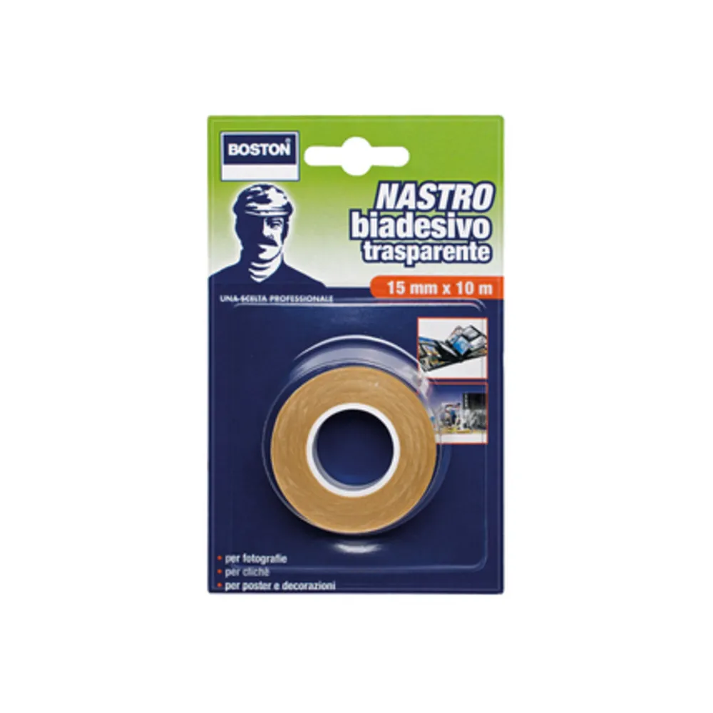 BOSTON NASTRO BIADESIVO 15MMX10M TRASPARENTE (12 BOSTON NASTRO BIADESIVO 15MMX10M TRASPARENTE (12