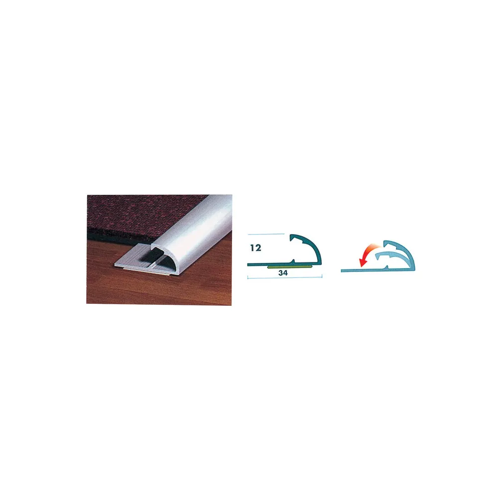 CONF. 2 PROFILI ALLUMINIO PASSATOIA 67 CM ARG