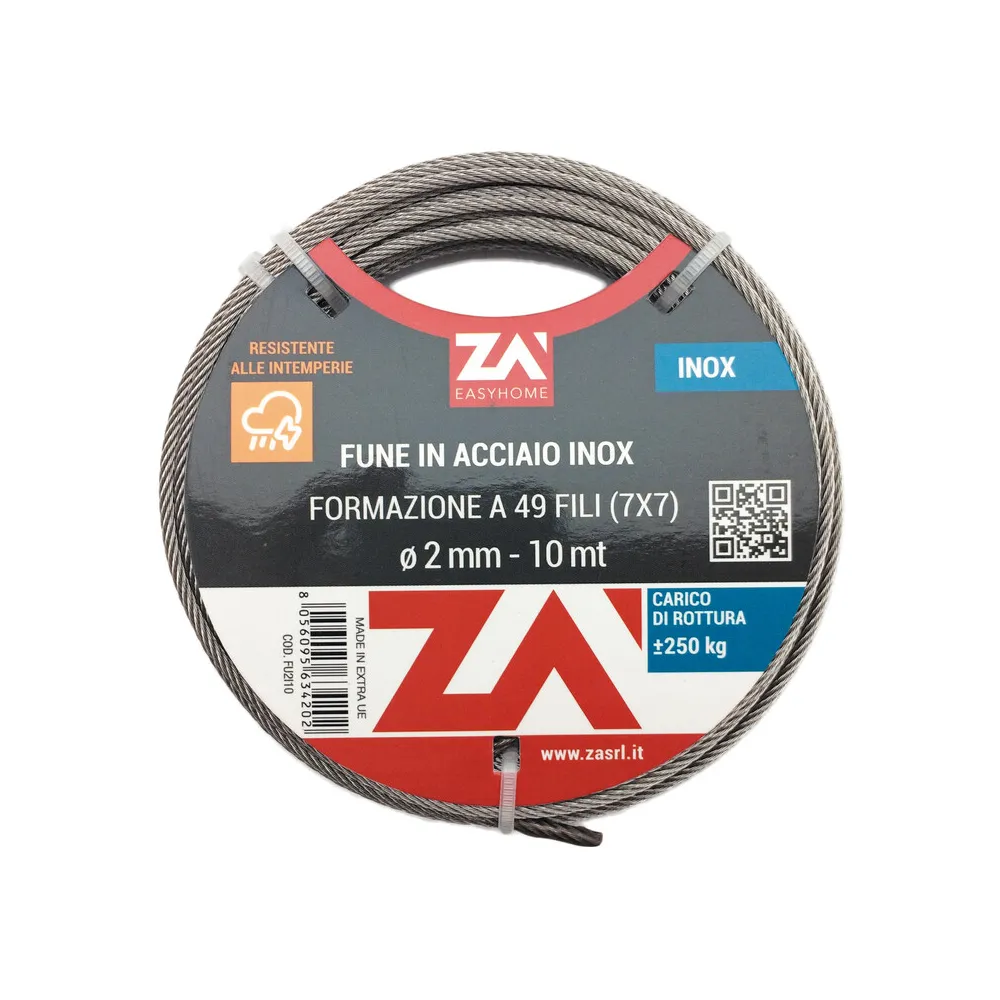 FUNE ACCIAIO INOX 49F D 6 MM 10 M