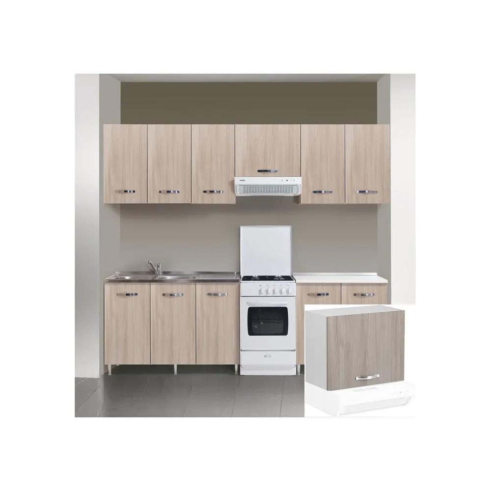 KIT CUCINA PENSILE 1 ANTA SOPRACAPPA 60X32XH49 CM OLMO