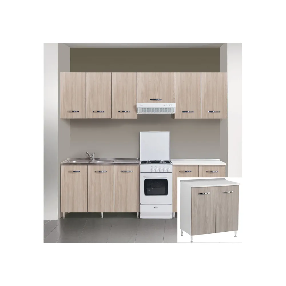 KIT CUCINA BASE 2 ANTE 80X50XH85 CM OLMO