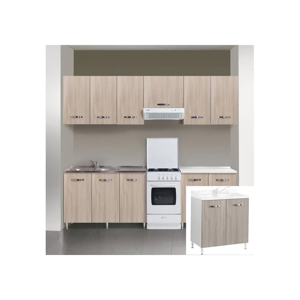 KIT CUCINA BASE 2 ANTE 80X50XH85 CM S/LAVELLO OLMO