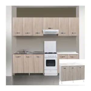 KIT CUCINA BASE 3 ANTE 120X50XH85 CM S/LAVELLO OLMO