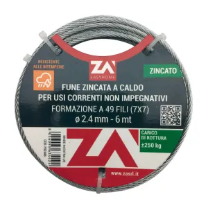 FUNE ACCIAIO ZINCATO  7F D 0