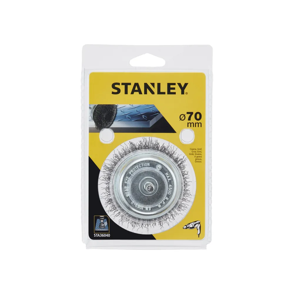 PIRANHA STANLEY STA36040 (X36040) SPAZZOLA ACCIAIO A TAZZA D.75