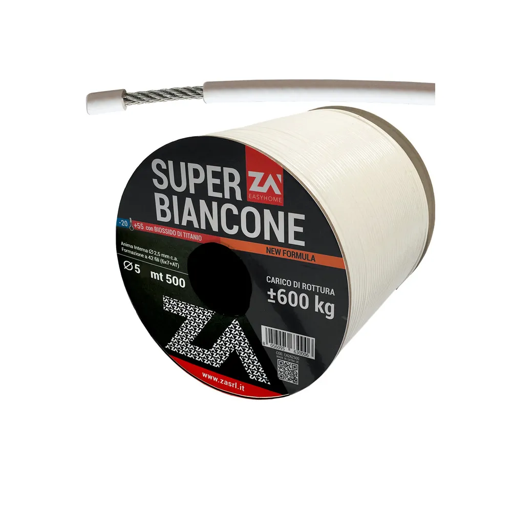 FILO STENDIBIANCHERIA SUPERBIANCONE ACC ZIN 5 MM (500