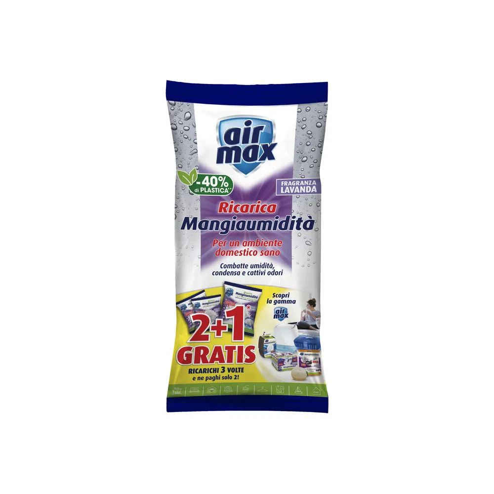 AIRMAX ASSORBIUMIDITA RICARICA SALI LAVAN 450G 3 PZ (12 AIRMAX ASSORBIUMIDITA RICARICA SALI LAVAN 450G 3 PZ (12