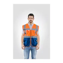 GILET ALTA VISIBILIT ARANCIO/BLU LASER TG.  L