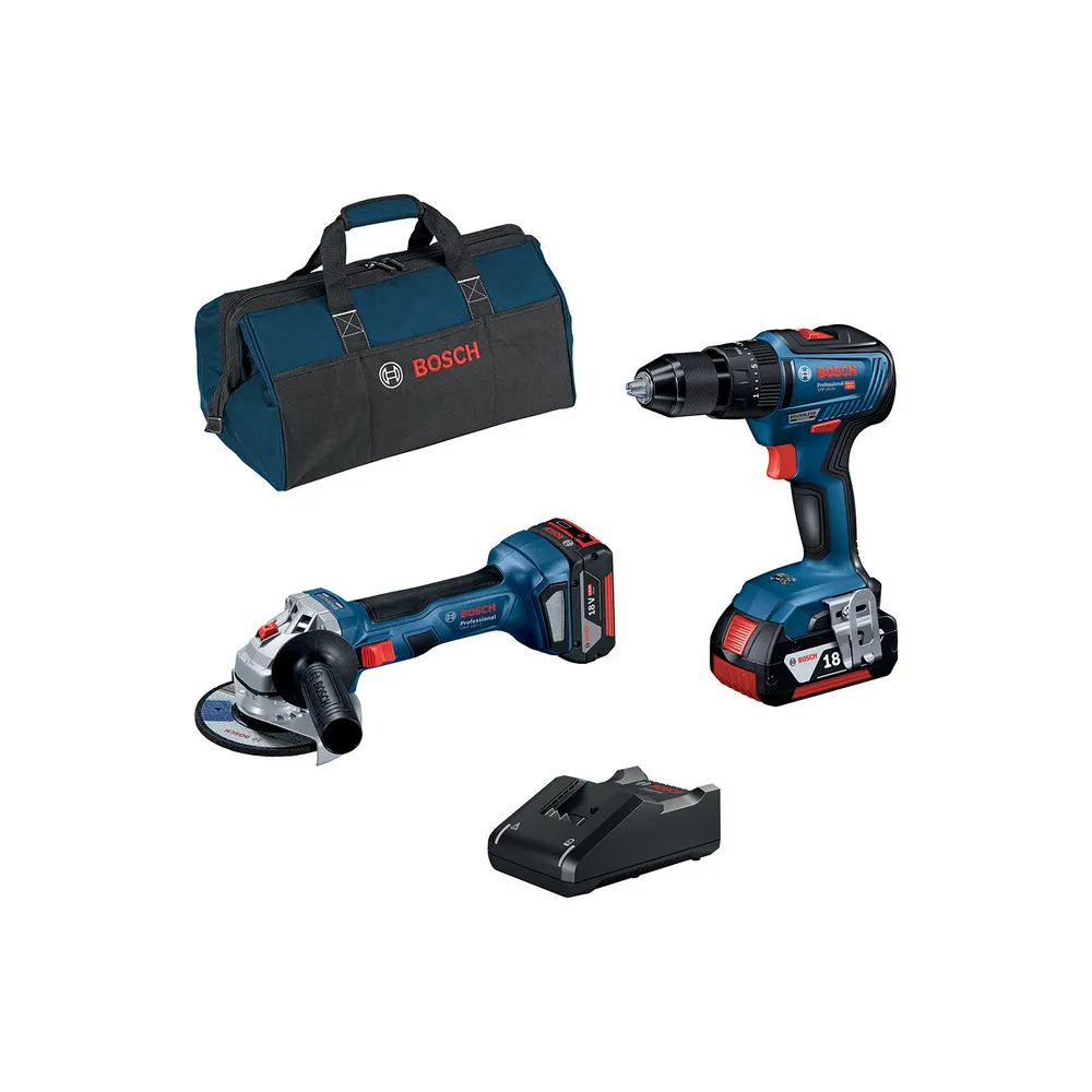 BOSCH-B SUPERKIT 18V TRAPANO+SMERIG.+2BATT.4 BOSCH-B SUPERKIT 18V TRAPANO+SMERIG.+2BATT.4