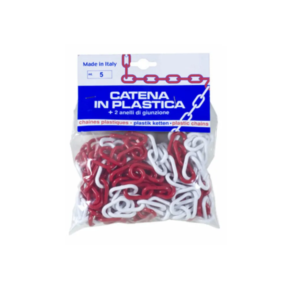 PL CATENA PLASTICA BIANCO ROSSO D 8 MM DA 5 M